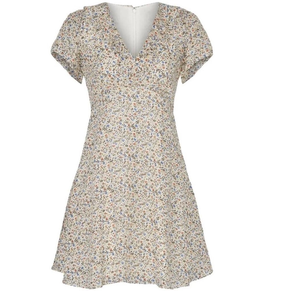 NWOT 100% silk Madewell Floral Print silk mini Dress